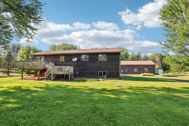 733 Meadow Dr, Hudson, WI 54016 - rear view of property featuring a deck and a yard