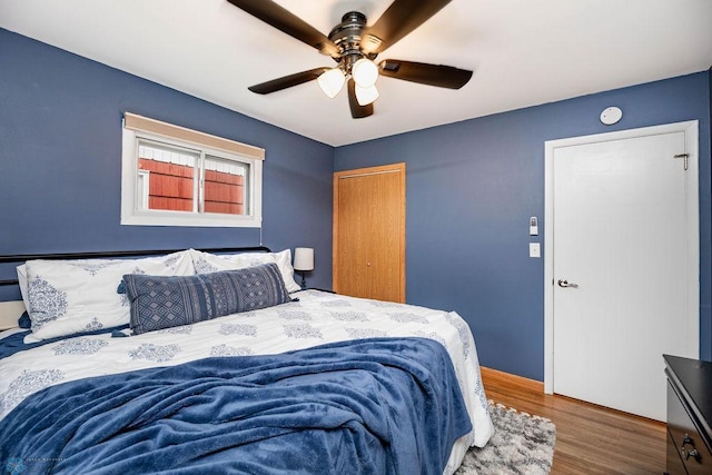 1124 15th St N, Moorhead, MN 56560 - bedroom featuring wood finished floors and ceiling fan