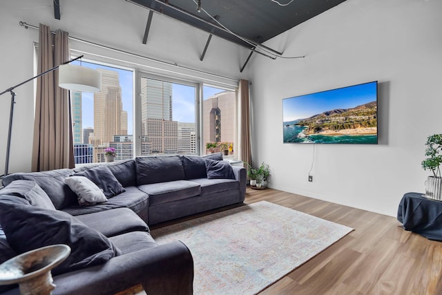 431 7th St Unit 2605, Minneapolis, MN 55415 - living room featuring wood finished floors and baseboards