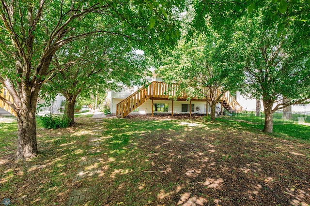 3050 18th St S, Fargo, ND 58103 - view of yard with stairway and a deck