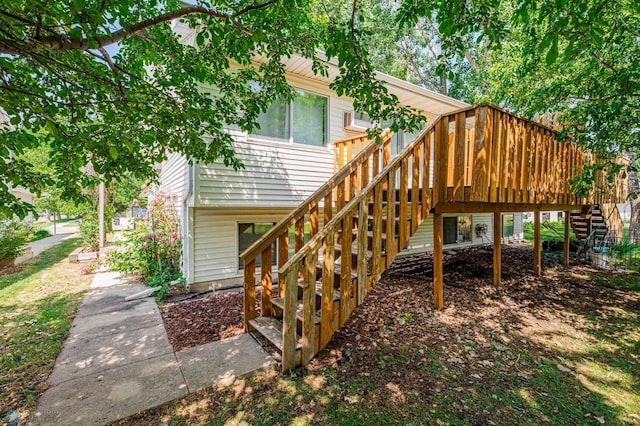 3050 18th St S, Fargo, ND 58103 - back of property with stairs and a deck