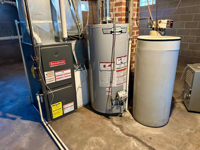 720 Fir Ave, Bird Island, MN 55310 - utility room featuring water heater and heating unit