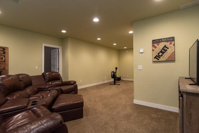 1069 134th St SW, Sylvan Twp, MN 56473 - carpeted living area with recessed lighting and baseboards