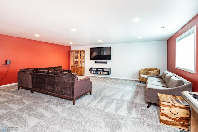 4701 11th St W, West Fargo, ND 58078 - living room featuring carpet floors and recessed lighting