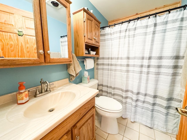 34002 Fiske View Dr, Underwood, MN 56586 - bathroom with tile patterned flooring, vanity, and a shower with curtain