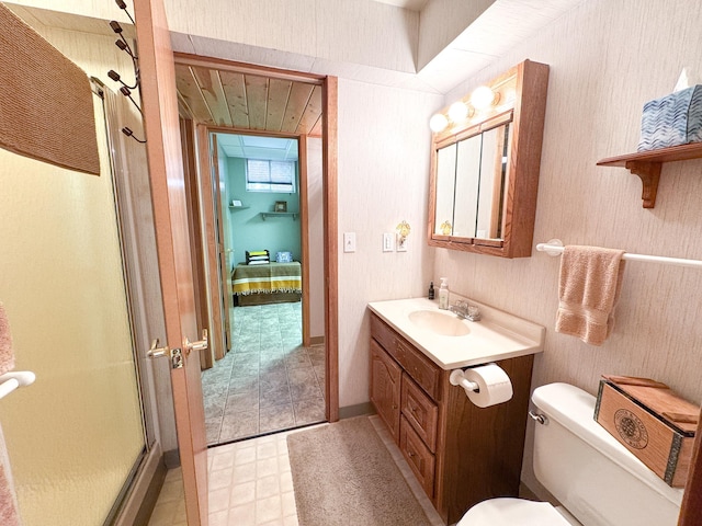 34002 Fiske View Dr, Underwood, MN 56586 - bathroom with vanity and a shower stall