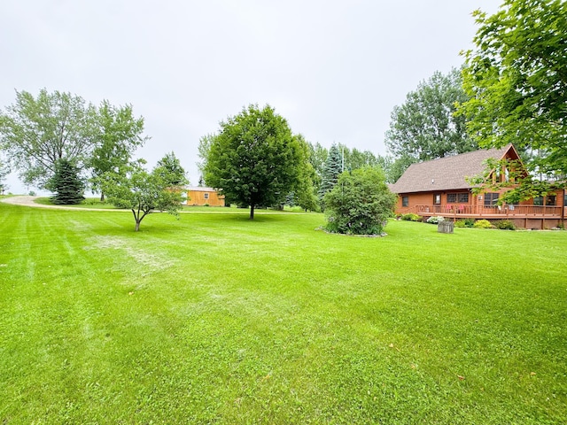 34002 Fiske View Dr, Underwood, MN 56586 - view of green lawn with a deck