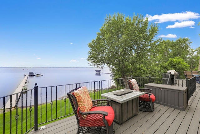 22620 Hayward Ave N, Forest Lake, MN 55025 - wooden terrace with a water view