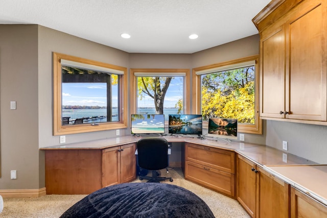 22620 Hayward Ave N, Forest Lake, MN 55025 - office with built in study area, recessed lighting, and light carpet