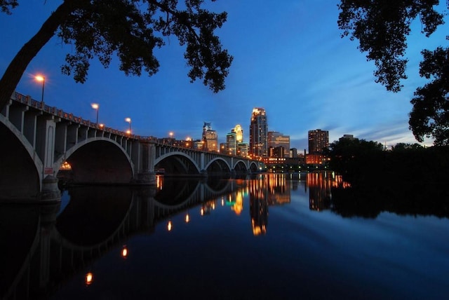 215 7th St NE Unit 205, Minneapolis, MN 55413 - water view with a notable bridge and city skyline