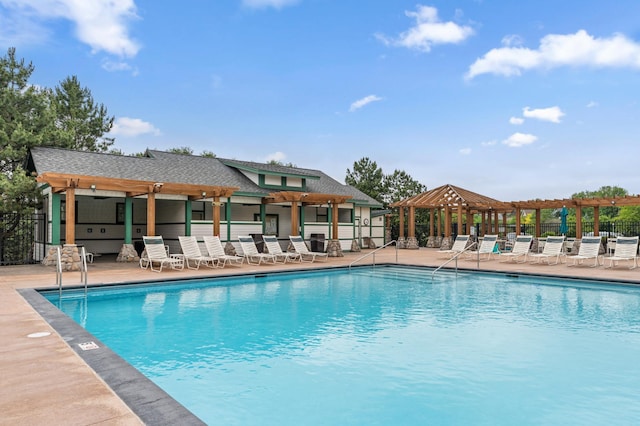 15588 Early Bird Cir Unit 1704, Apple Valley, MN 55124 - community pool featuring a patio area, a gazebo, and a pergola