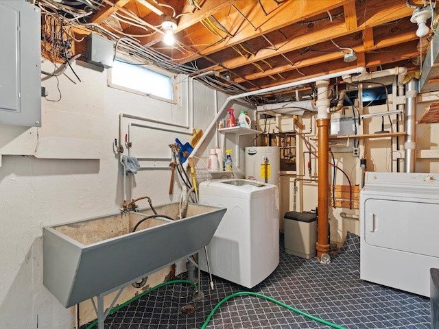 517 Cedar St, Brainerd, MN 56401 - basement featuring washer and clothes dryer and electric panel