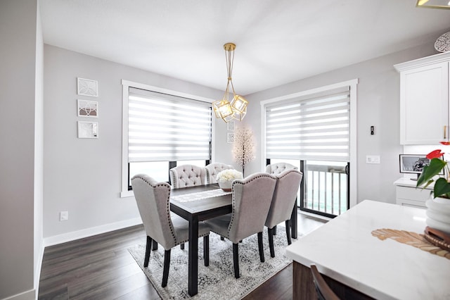 1205 Skyview Cir NW, Rochester, MN 55901 - dining area with dark wood-type flooring and baseboards