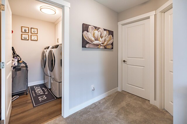 1205 Skyview Cir NW, Rochester, MN 55901 - laundry room featuring washer and dryer, cabinet space, and carpet