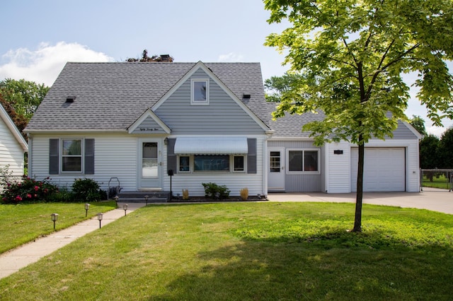 8029 2nd Ave S, Bloomington, MN 55420 - view of front of house with concrete driveway, a front lawn, a shingled roof, and an attached garage