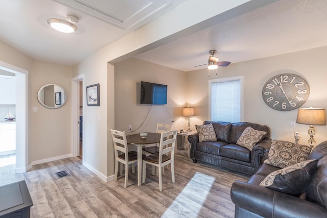 116 3rd Ave, Crosby, MN 56441 - living room with wood finished floors and a ceiling fan