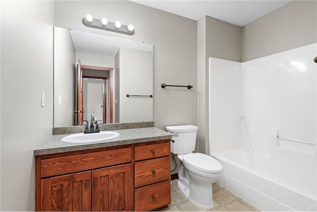 641 Lake St N, Big Lake, MN 55309 - full bathroom with vanity,  shower combination, and a textured ceiling