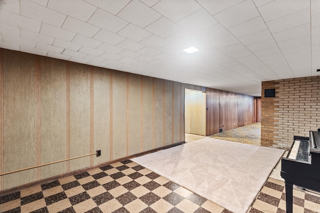 6112 Kyle Ave N, Brooklyn Center, MN 55429 - finished basement with tile patterned floors and wooden walls