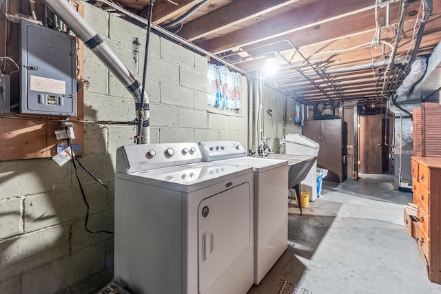 6112 Kyle Ave N, Brooklyn Center, MN 55429 - laundry room with independent washer and dryer and electric panel