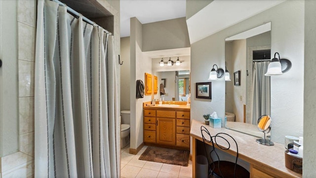 1764 State 84 SW, Pine River, MN 56474 - full bath featuring tile patterned flooring, vanity, and a shower with shower curtain