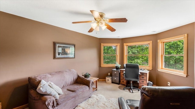 1764 State 84 SW, Pine River, MN 56474 - office area featuring carpet and ceiling fan