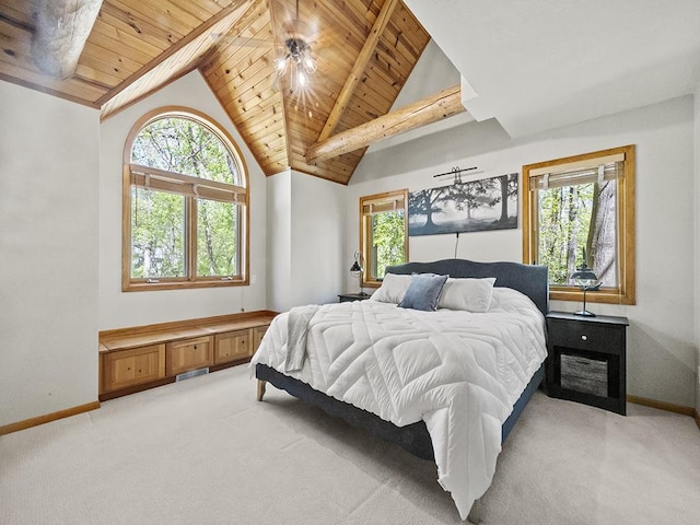 25533 Heritage Ln, Wyoming, MN 55092 - bedroom with wooden ceiling and light colored carpet