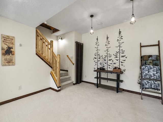 25533 Heritage Ln, Wyoming, MN 55092 - stairway featuring carpet and baseboards