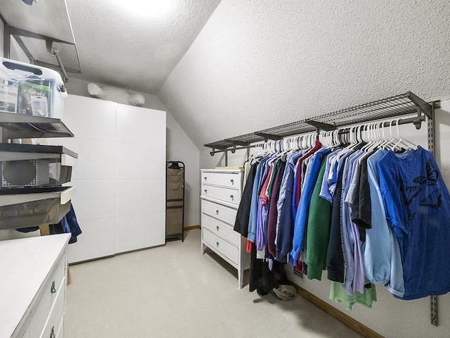25533 Heritage Ln, Wyoming, MN 55092 - spacious closet featuring light carpet and vaulted ceiling