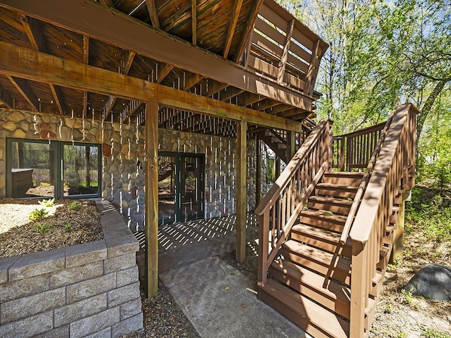 25533 Heritage Ln, Wyoming, MN 55092 - view of patio / terrace featuring stairway