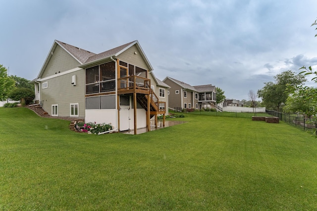 2745 Sand Trap Rd SE, Rochester, MN 55904 - back of house featuring a sunroom and stairway