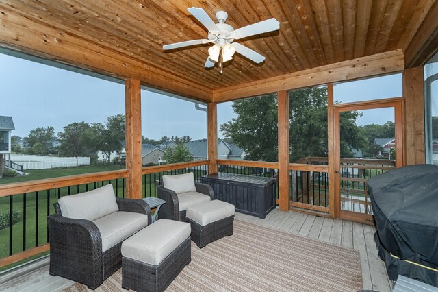 2745 Sand Trap Rd SE, Rochester, MN 55904 - sunroom / solarium with a ceiling fan