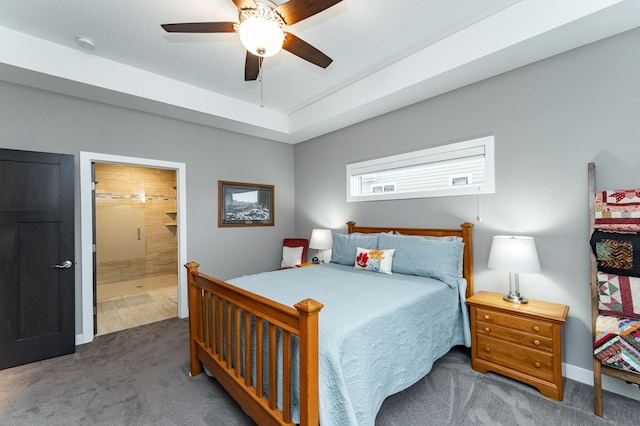 2745 Sand Trap Rd SE, Rochester, MN 55904 - carpeted bedroom with a ceiling fan and connected bathroom