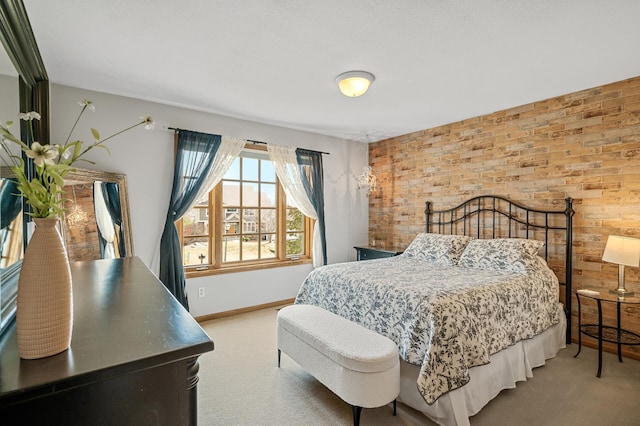 8051 Enclave Bay, Woodbury, MN 55125 - bedroom with carpet and brick wall