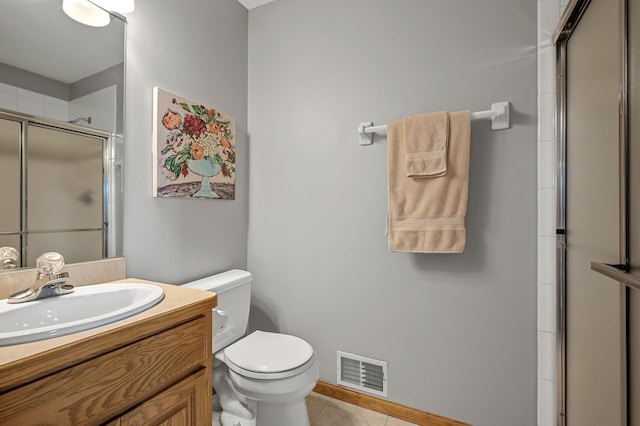 8051 Enclave Bay, Woodbury, MN 55125 - full bath with a shower with door, vanity, and tile patterned flooring