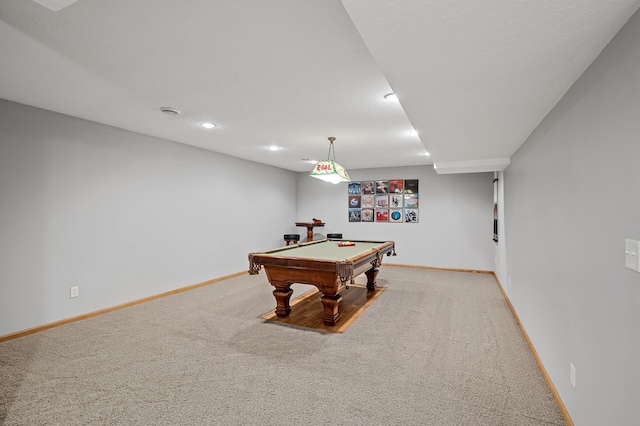 8051 Enclave Bay, Woodbury, MN 55125 - rec room featuring carpet floors, billiards, and recessed lighting
