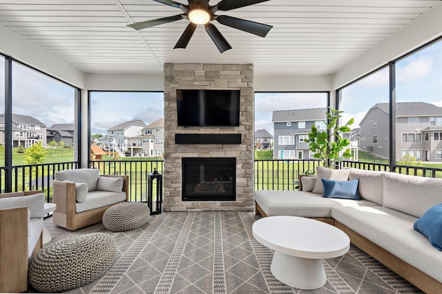 16942 47th Pl N, Plymouth, MN 55446 - sunroom featuring a residential view