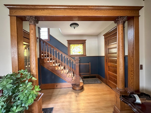 619 University Dr S, Fargo, ND 58103 - entrance foyer with hardwood / wood-style flooring and stairs