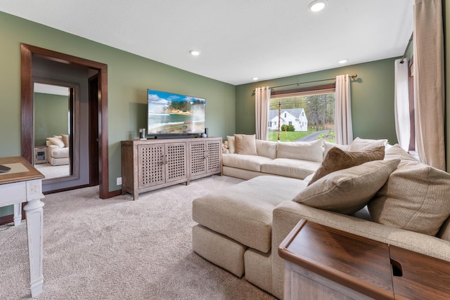 632 Quince St, Duluth, MN 55811 - carpeted living area featuring recessed lighting and baseboards