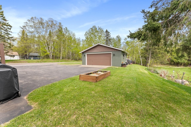 632 Quince St, Duluth, MN 55811 - view of green lawn with a garage and an outdoor structure