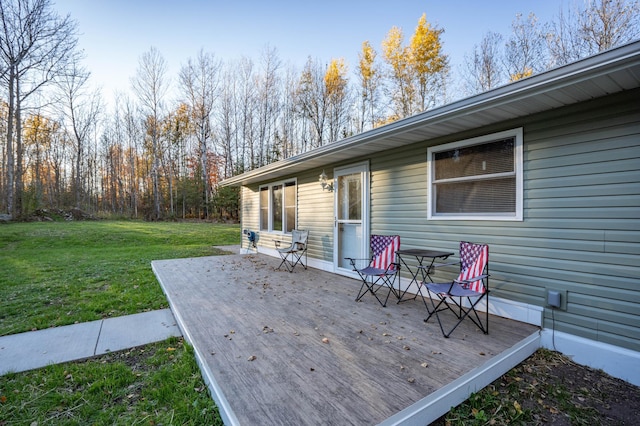 185 Olson Rd, Thomson Twp, MN 55733 - deck featuring a lawn