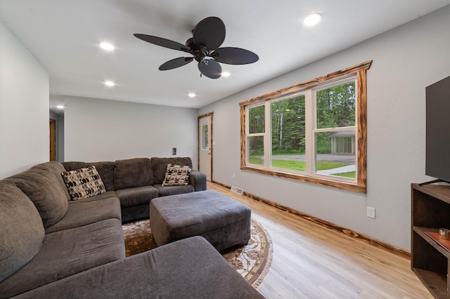 185 Olson Rd, Thomson Twp, MN 55733 - living room with light wood finished floors, recessed lighting, and a ceiling fan