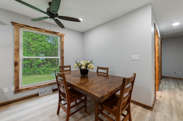 185 Olson Rd, Thomson Twp, MN 55733 - dining room featuring light wood finished floors and ceiling fan