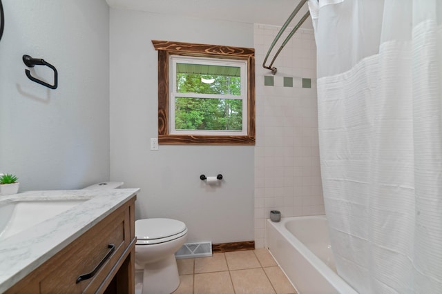 185 Olson Rd, Thomson Twp, MN 55733 - bathroom with vanity, tile patterned floors, and shower / tub combo