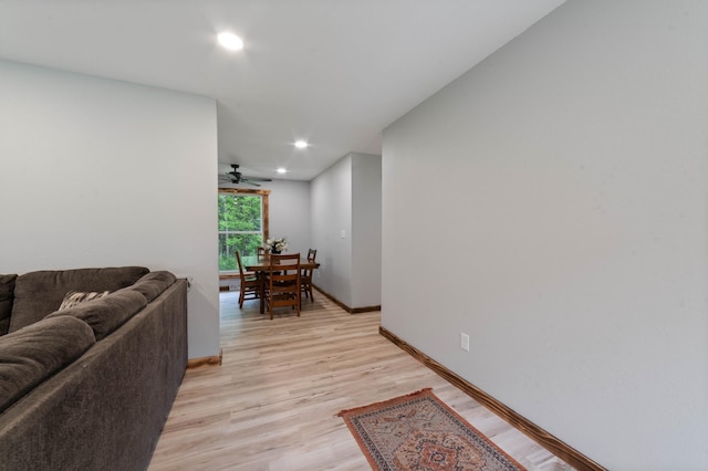 185 Olson Rd, Thomson Twp, MN 55733 - living area with light wood-style floors, recessed lighting, and a ceiling fan