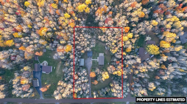 185 Olson Rd, Thomson Twp, MN 55733 - aerial view of property's location with property parcel outlined