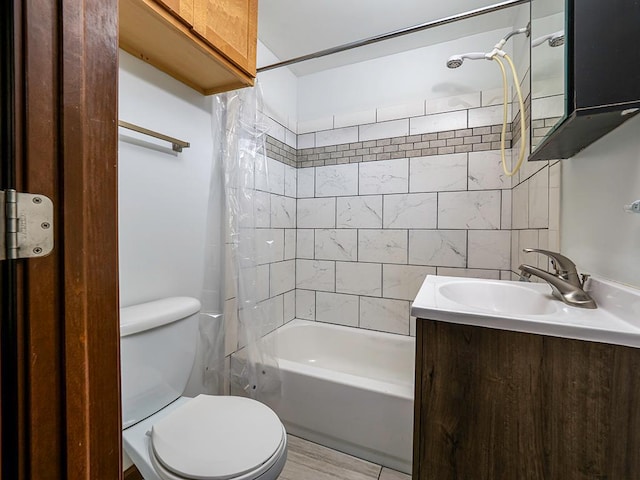 4021 Colfax Ave N, Minneapolis, MN 55412 - full bathroom featuring shower / bathtub combination with curtain, vanity, and wood finished floors