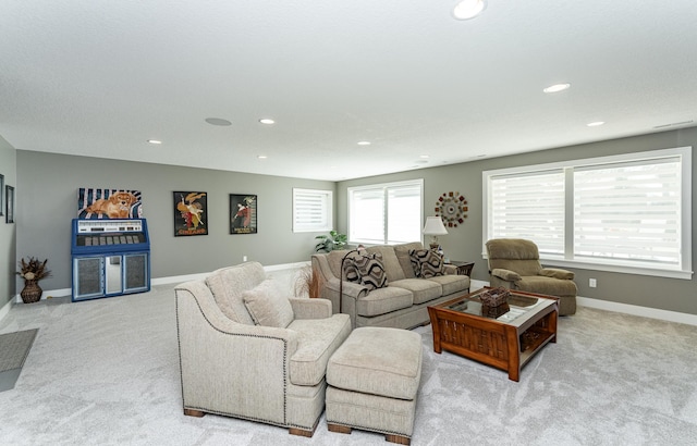 1062 Fox Hill Ln SW, Rochester, MN 55902 - living room featuring recessed lighting and carpet flooring
