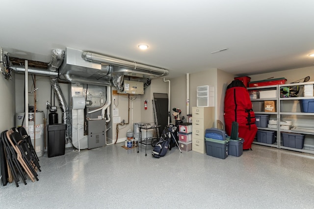 1062 Fox Hill Ln SW, Rochester, MN 55902 - garage featuring water heater and heating unit