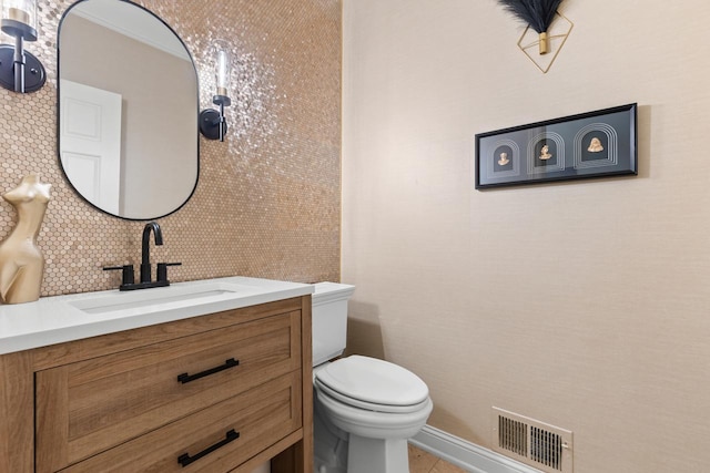 11193 Bluestem Ln, Eden Prairie, MN 55347 - half bathroom with vanity and tile patterned floors