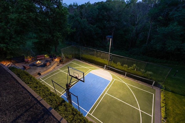 11193 Bluestem Ln, Eden Prairie, MN 55347 - view of basketball court featuring community basketball court and a wooded view